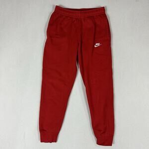Nike Sportwear Club Fleece Joggers Pants Men's Small Red Sweatpants Activewear